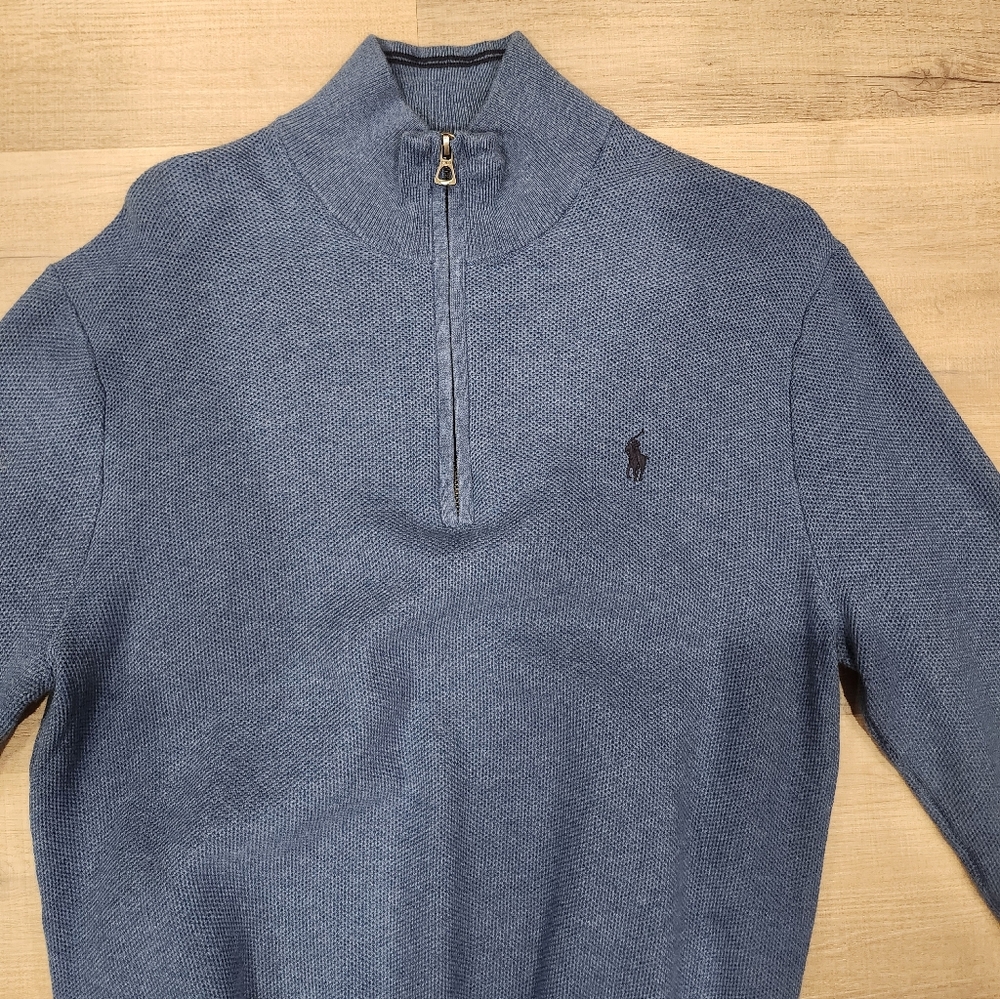 Ralph Lauren Men's Steel Blue Zip-Up Sweater